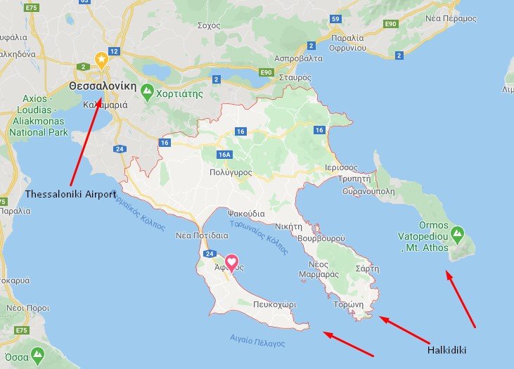 help map Thessaloniki - Halkidiki